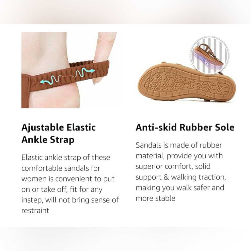 ALICEGANA BOHEMIAN SANDALS W/ ELASTIC ANKLE STRAPS - Picture 12 of 16